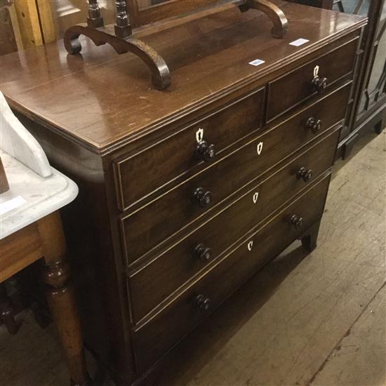 19th century mahogany chest of 2 short & 3 long drawers